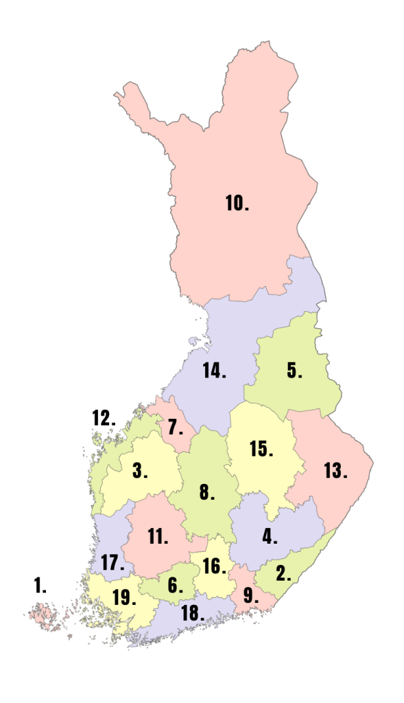 Suomen maakuntien kartta